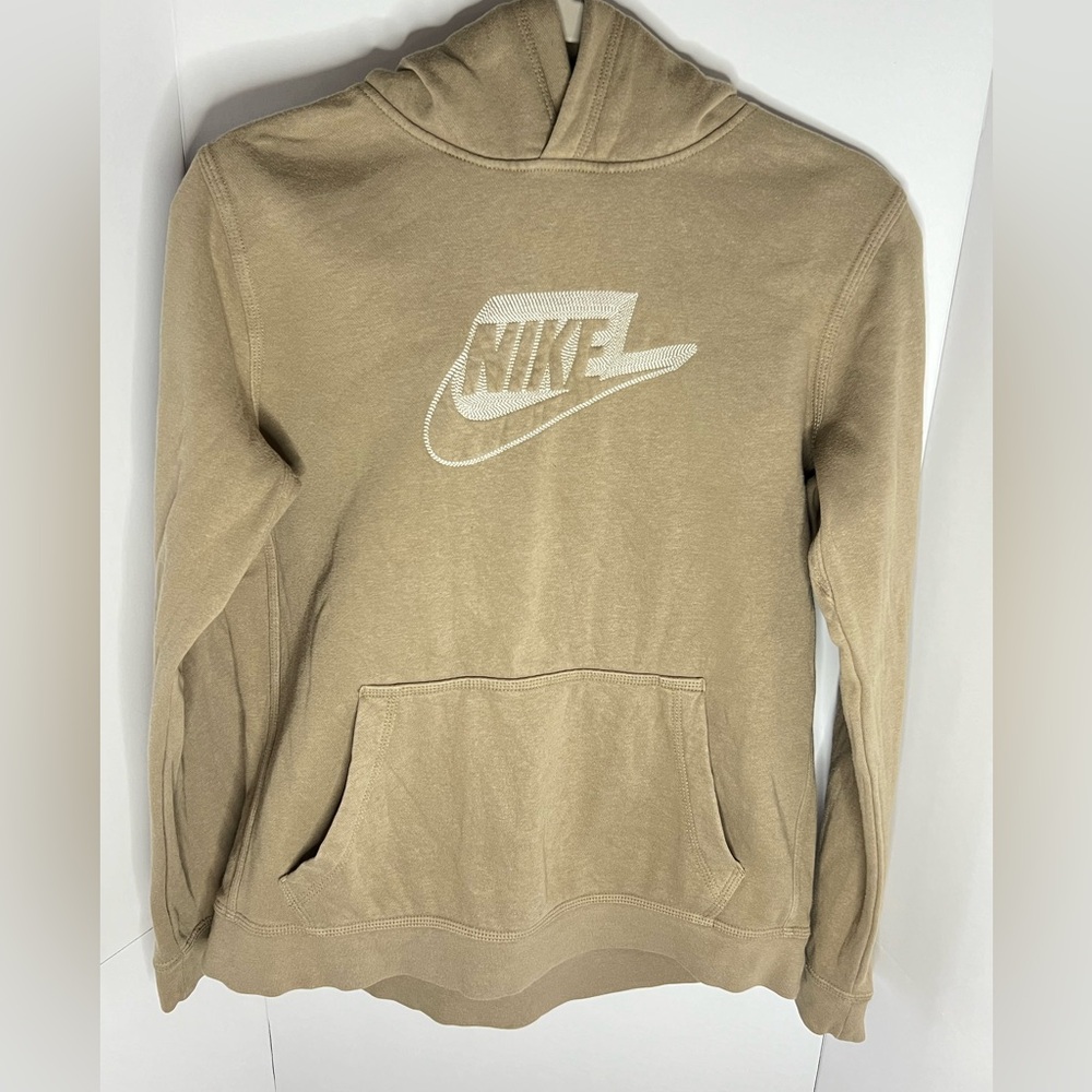 Nike Embroidered Women’s Beige Khaki Hoodie in great condition, Size XL